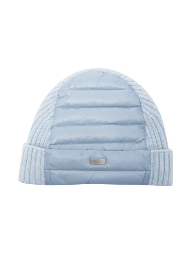 Herno Kids Herno Kids quilted knitted panelled beanie - Blueの商品画像