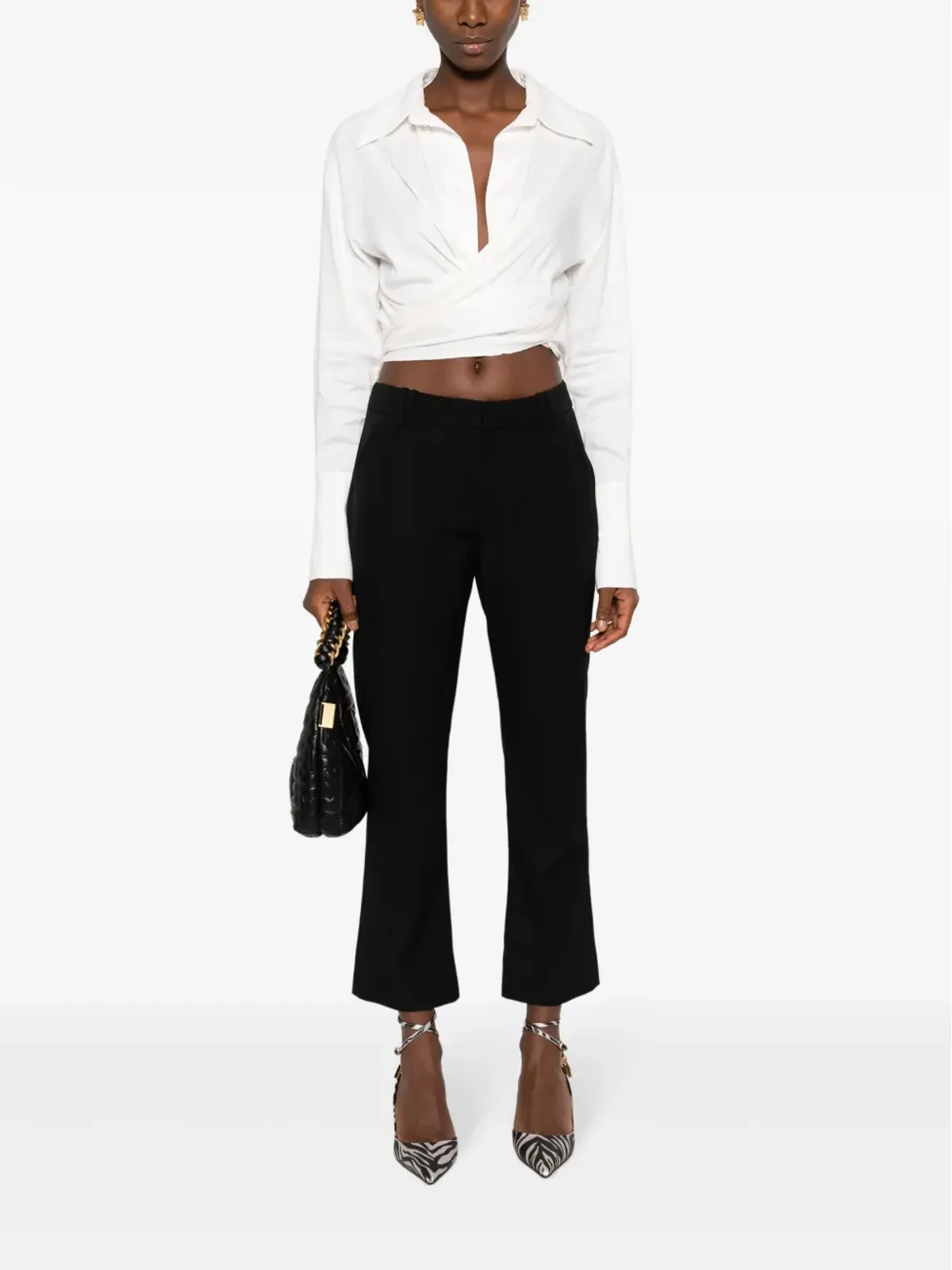Balmain バージンウール クロップドパンツ - ブラック - 画像2
