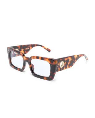 Linda Farrow Nieve rectangle-frame tortoiseshell-effect glasses - Brown - サムネイル2