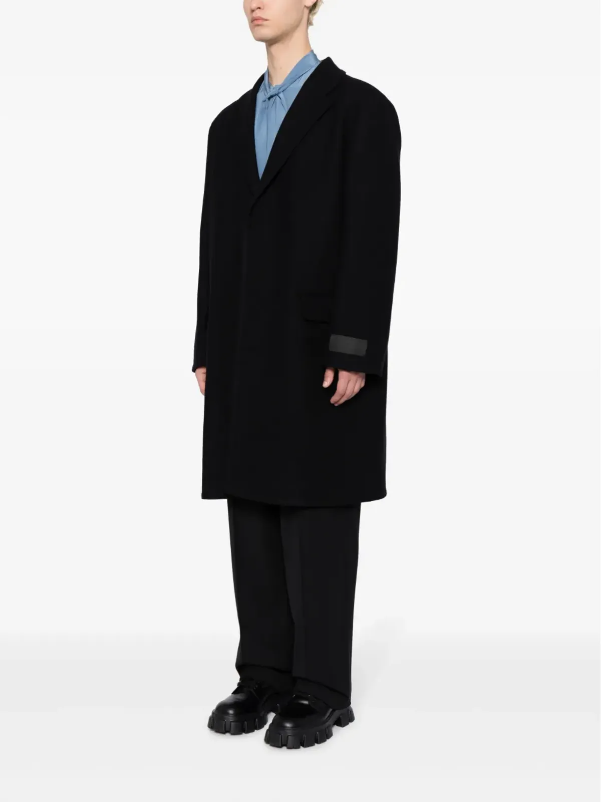 Valentino Garavani シングルブレスト ウール混紡コート - ブラック - 画像3