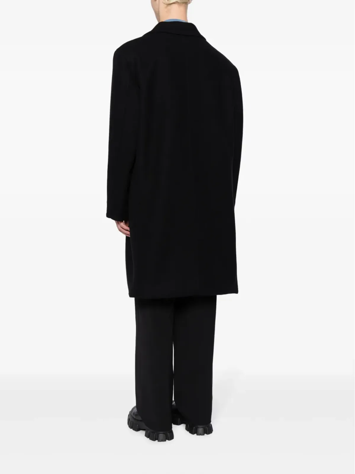 Valentino Garavani シングルブレスト ウール混紡コート - ブラック - 画像4