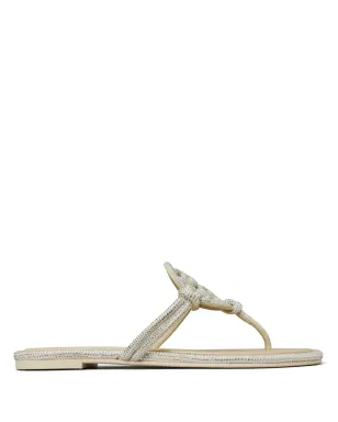 Tory Burch ミラー クリスタル装飾フリップフロップ - シルバー - サムネイル1