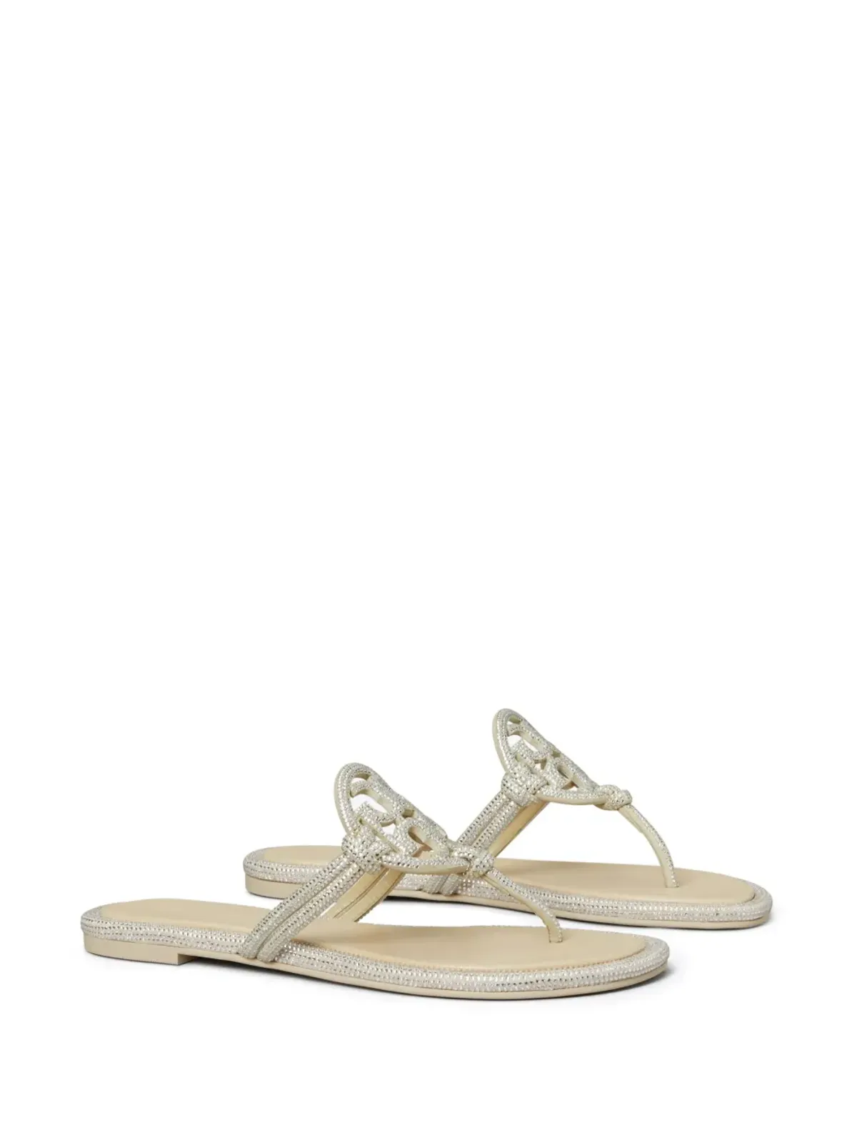Tory Burch ミラー クリスタル装飾フリップフロップ - シルバー - 画像2