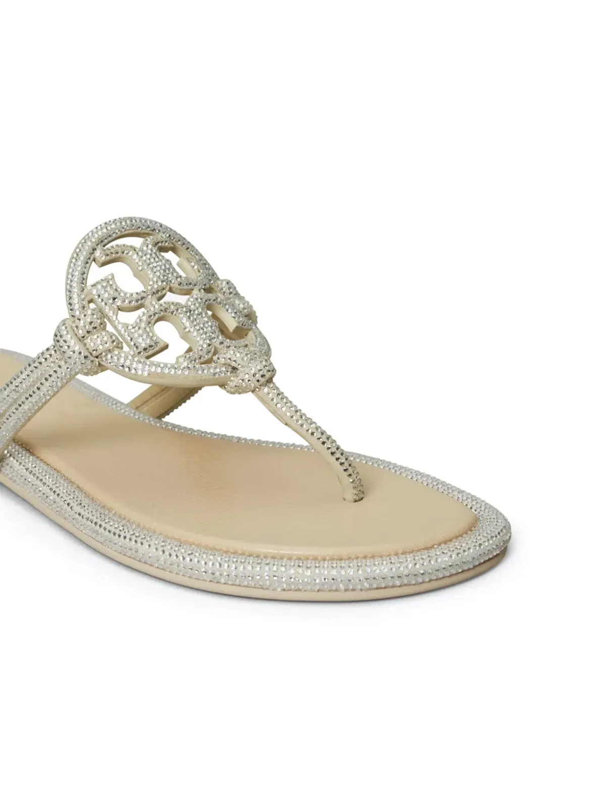 Tory Burch ミラー クリスタル装飾フリップフロップ - シルバー - 画像3