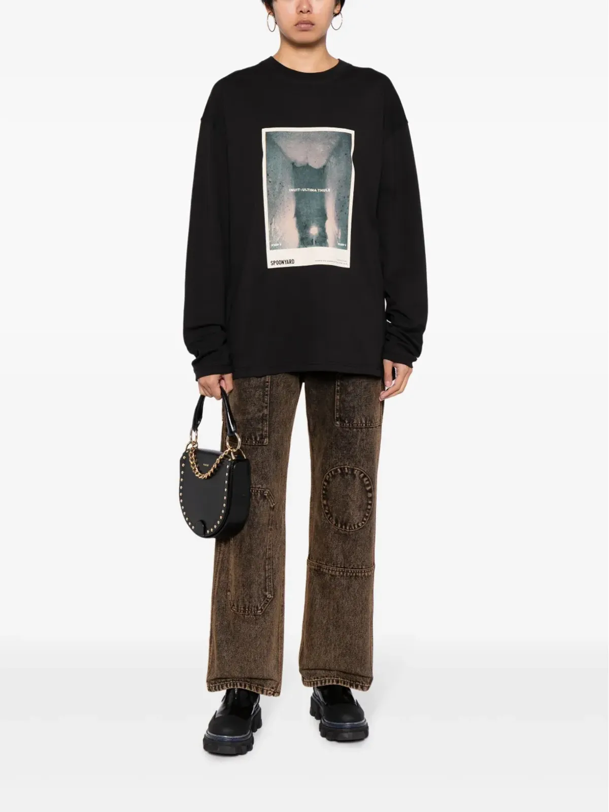 Spoonyard Inuit Ultima Thule コットン Tシャツ ブラック - 画像3