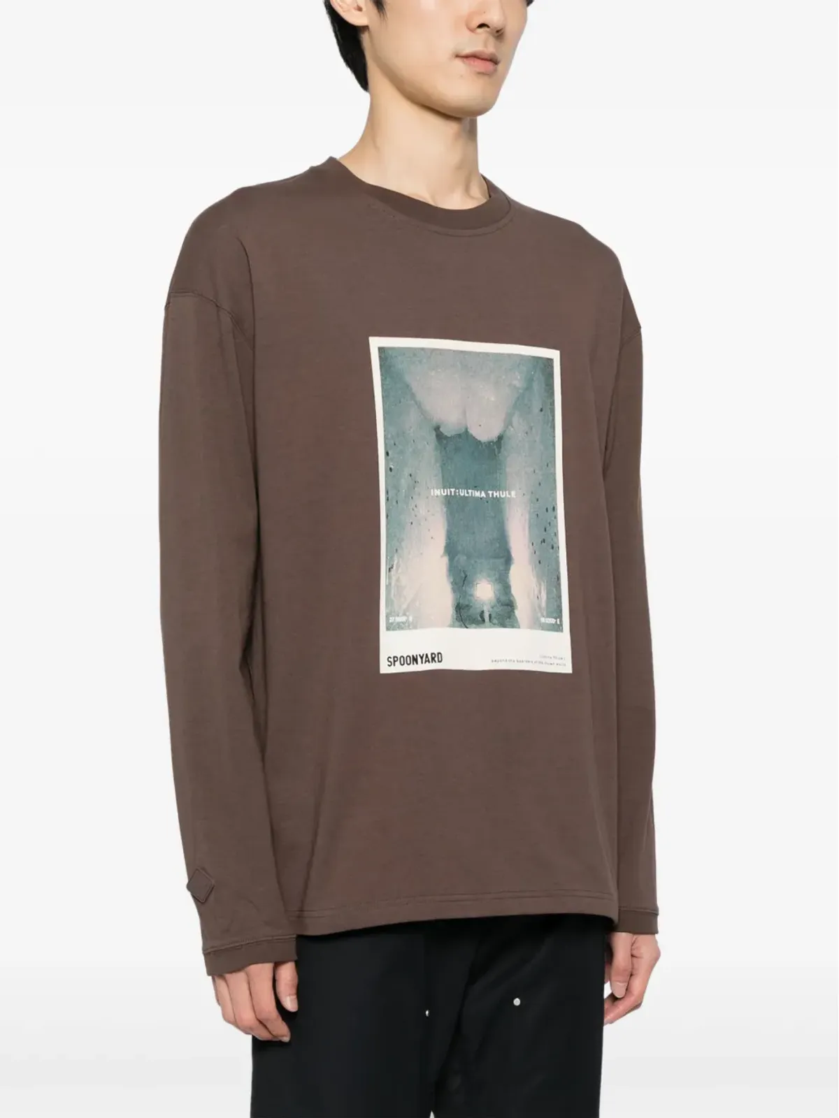 Spoonyard イラストプリント コットン Tシャツ（ブラウン） - 画像4
