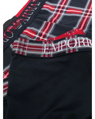 Emporio Armani ロゴ入りウエストバンド チェック柄 ボクサーブリーフ（2枚組） - サムネイル4