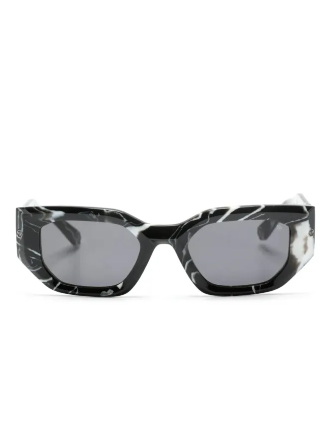 Philipp Plein Eyewear Philipp Plein Eyewear マーブル柄スクエアフレーム サングラスの商品画像