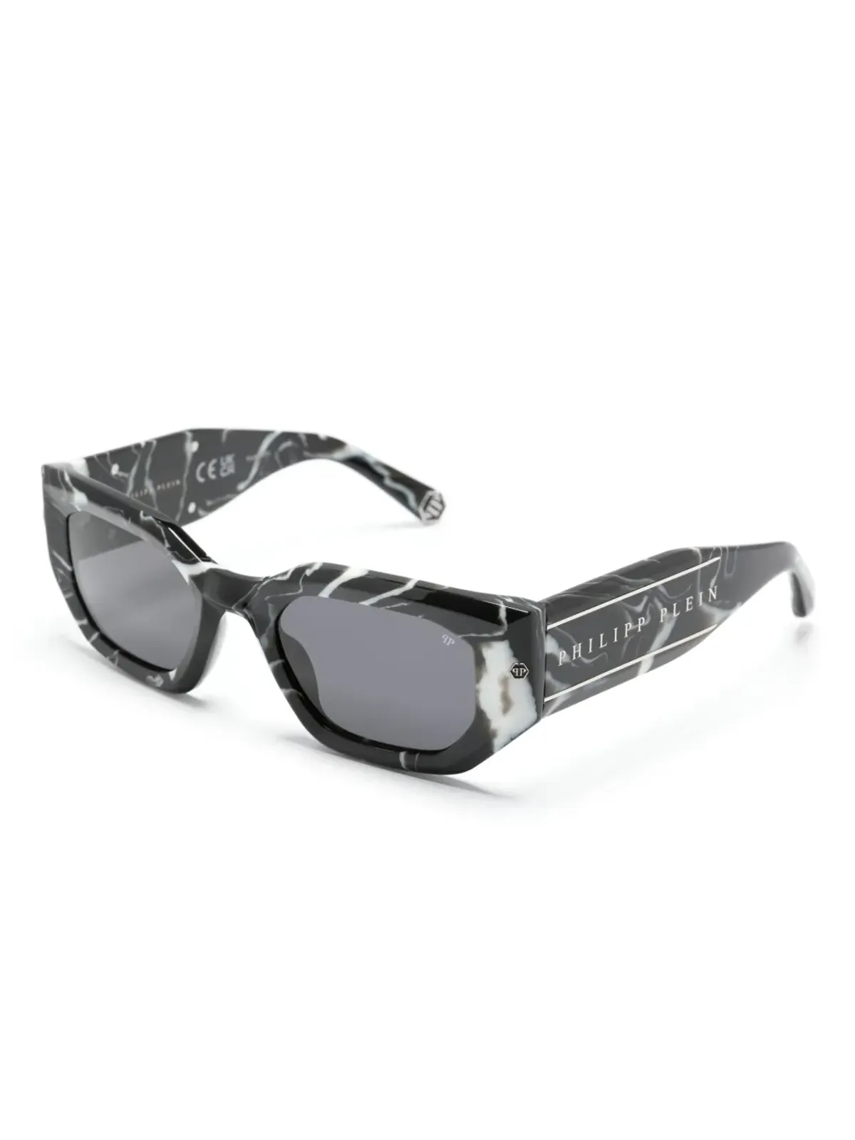 Philipp Plein Eyewear マーブル柄スクエアフレーム サングラス - 画像2