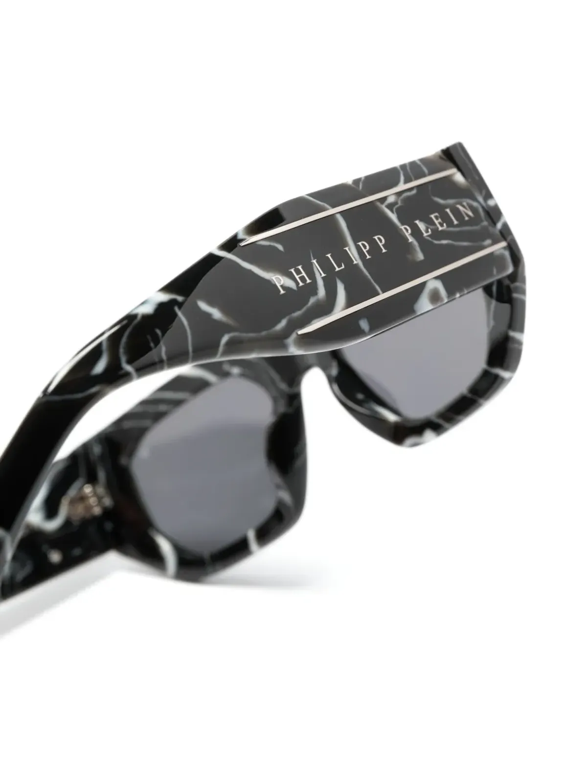Philipp Plein Eyewear マーブル柄スクエアフレーム サングラス - 画像3