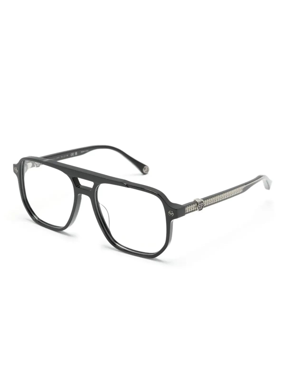 Philipp Plein Eyewear ロゴプレート付き パイロットフレーム メガネ - 画像2