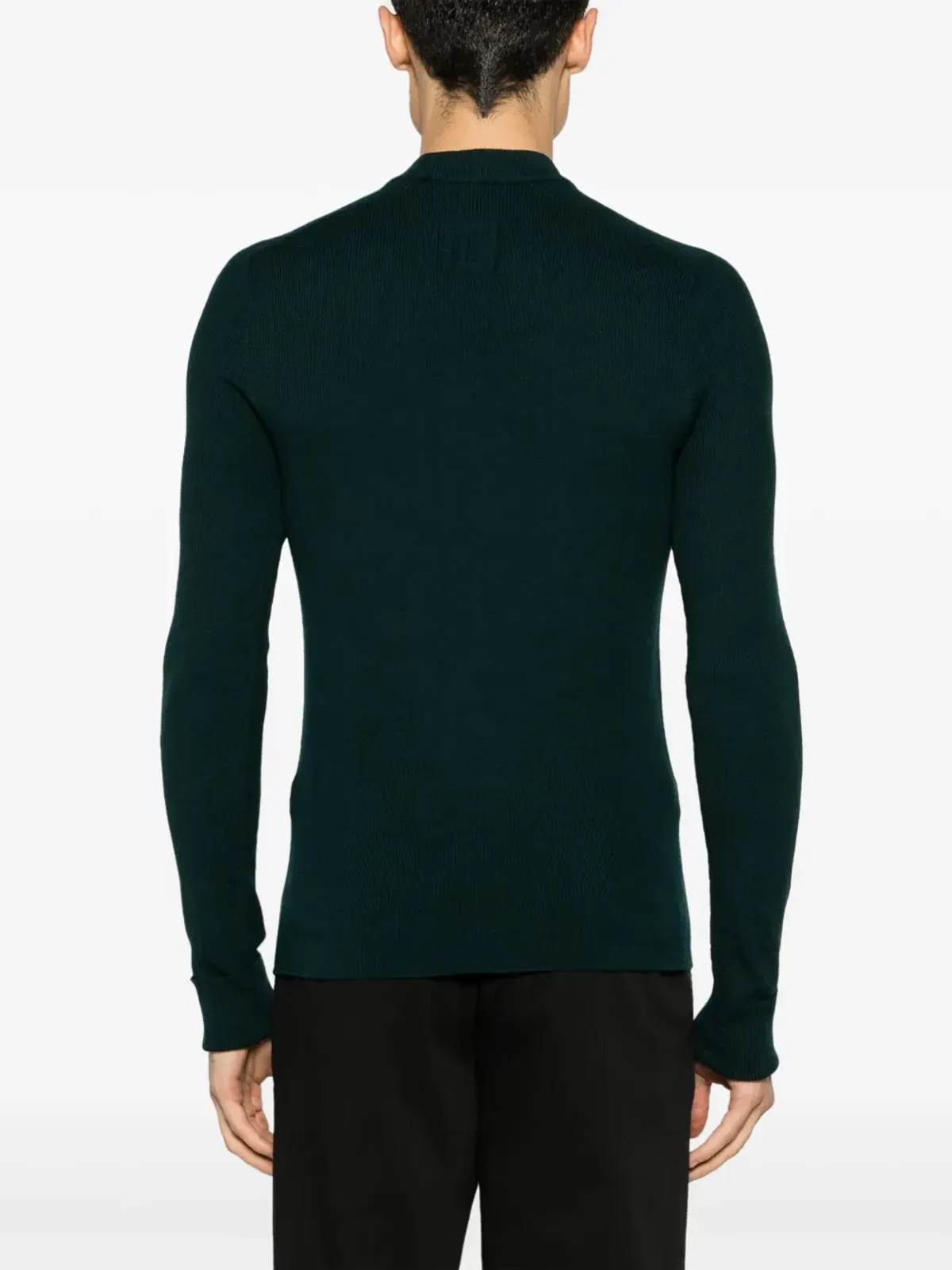 Balmain モックネック メリノウール セーター グリーン - 画像4