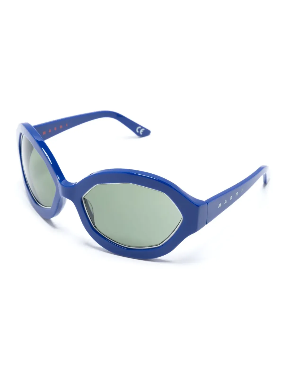 Marni Eyewear コバルトブルーのオーバルフレーム サングラス - 画像2