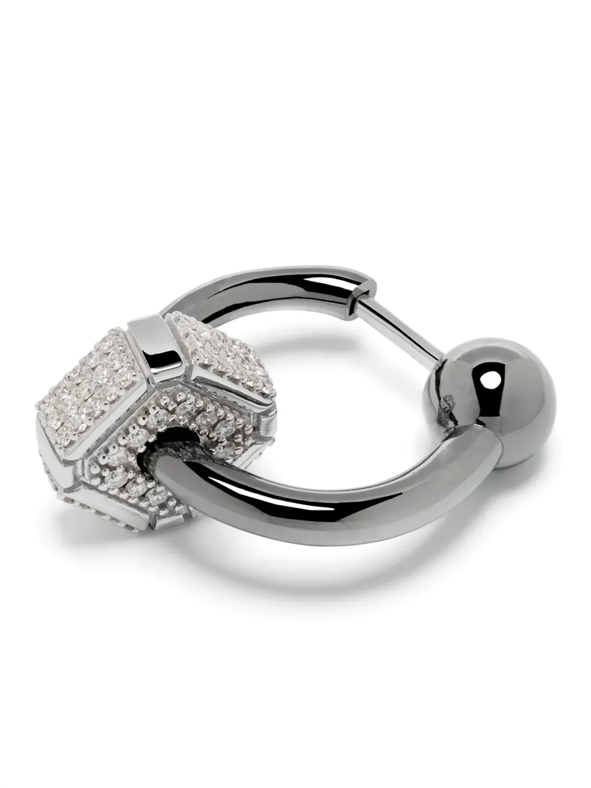 EÉRA 18kt ゴールドプレーテッド ミニフープピアス - シルバー - 画像3