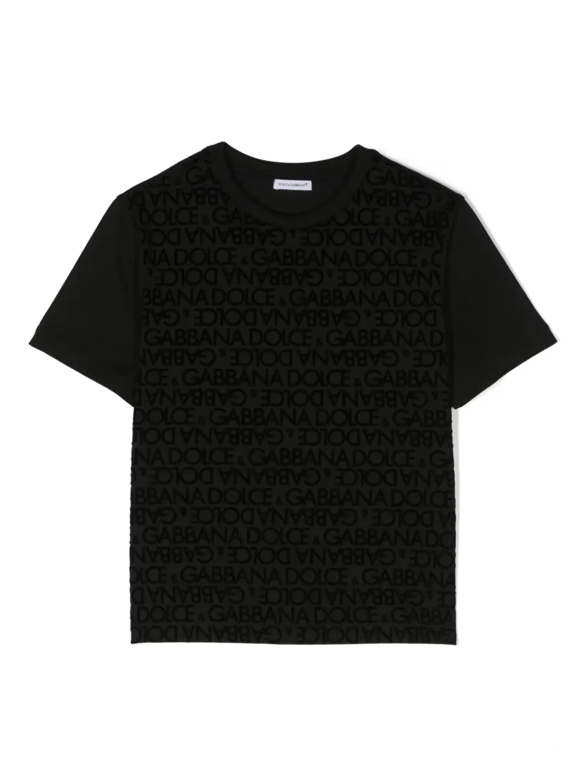 Dolce & Gabbana Kids ロゴプリント クルーネック Tシャツ - ブラック - 画像1
