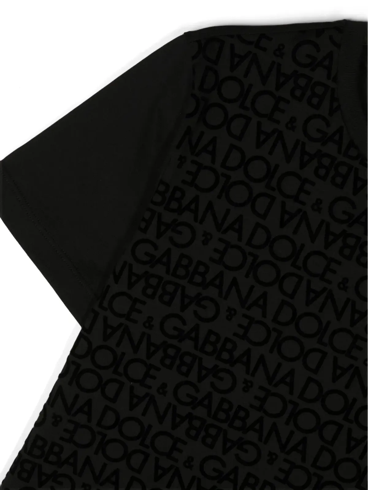 Dolce & Gabbana Kids ロゴプリント クルーネック Tシャツ - ブラック - 画像3