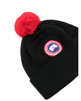 Canada Goose Kids ロゴパッチ ポンポン ウールビーニー - サムネイル2