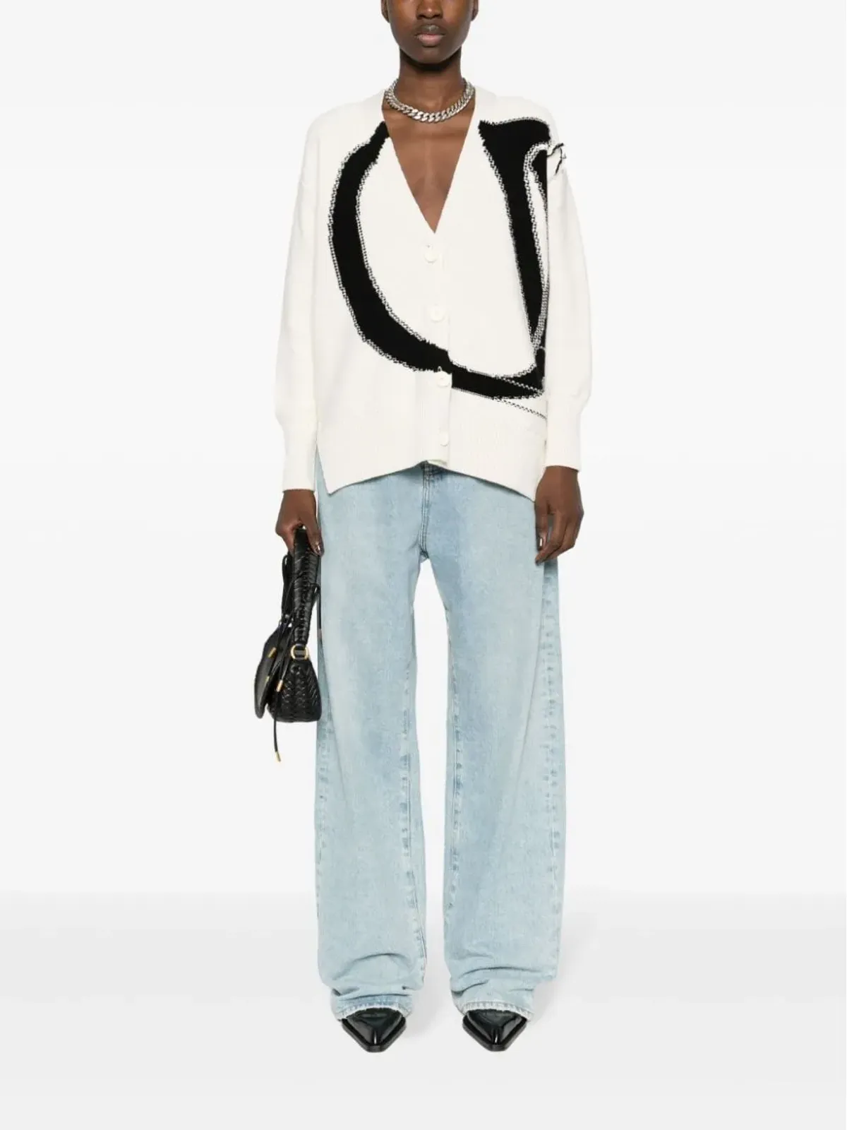 Off-White マキシ ロゴ ウール カーディガン - 画像2
