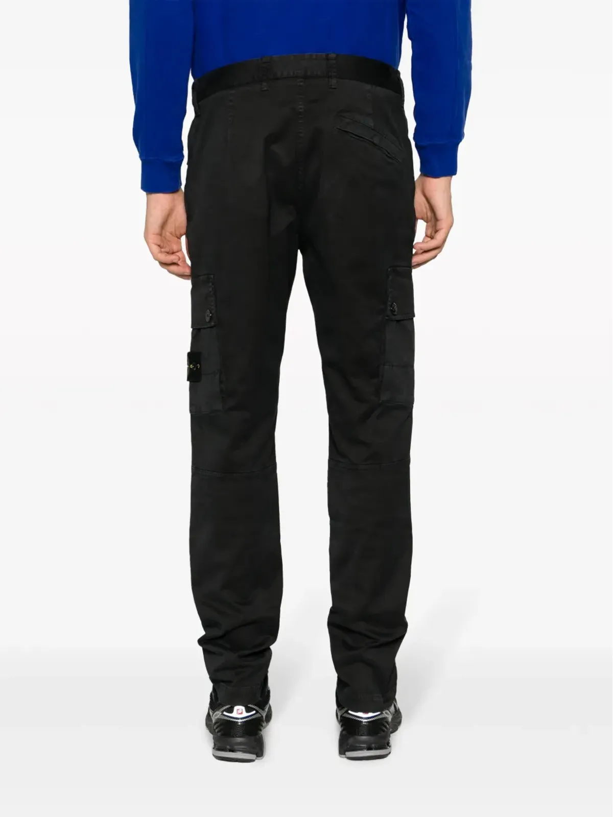 Stone Island コンパスモチーフ コットン テーパードパンツ - ブラック - 画像4