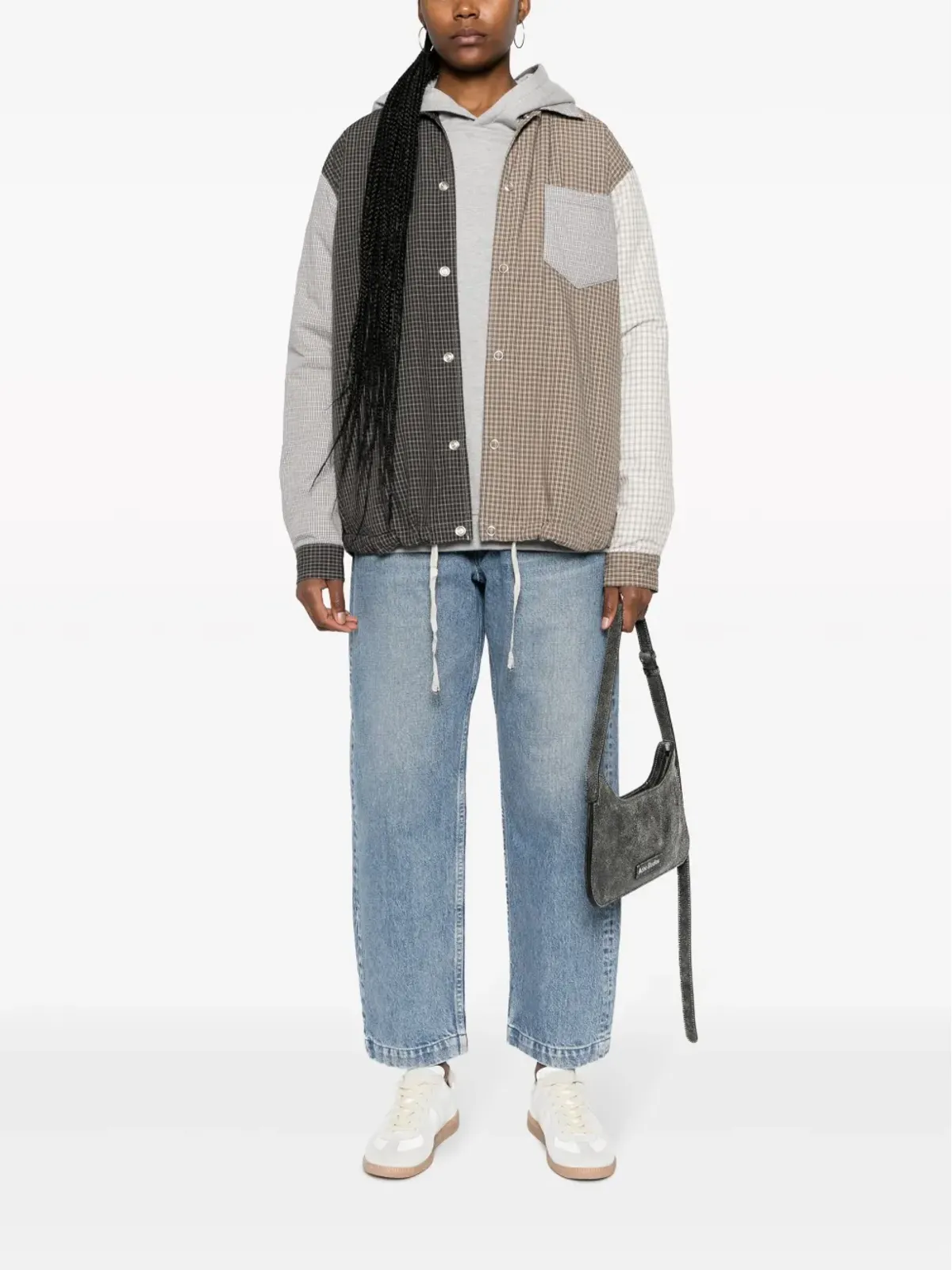 Tanaka plaid-check colour-block cotton shirt - 画像2