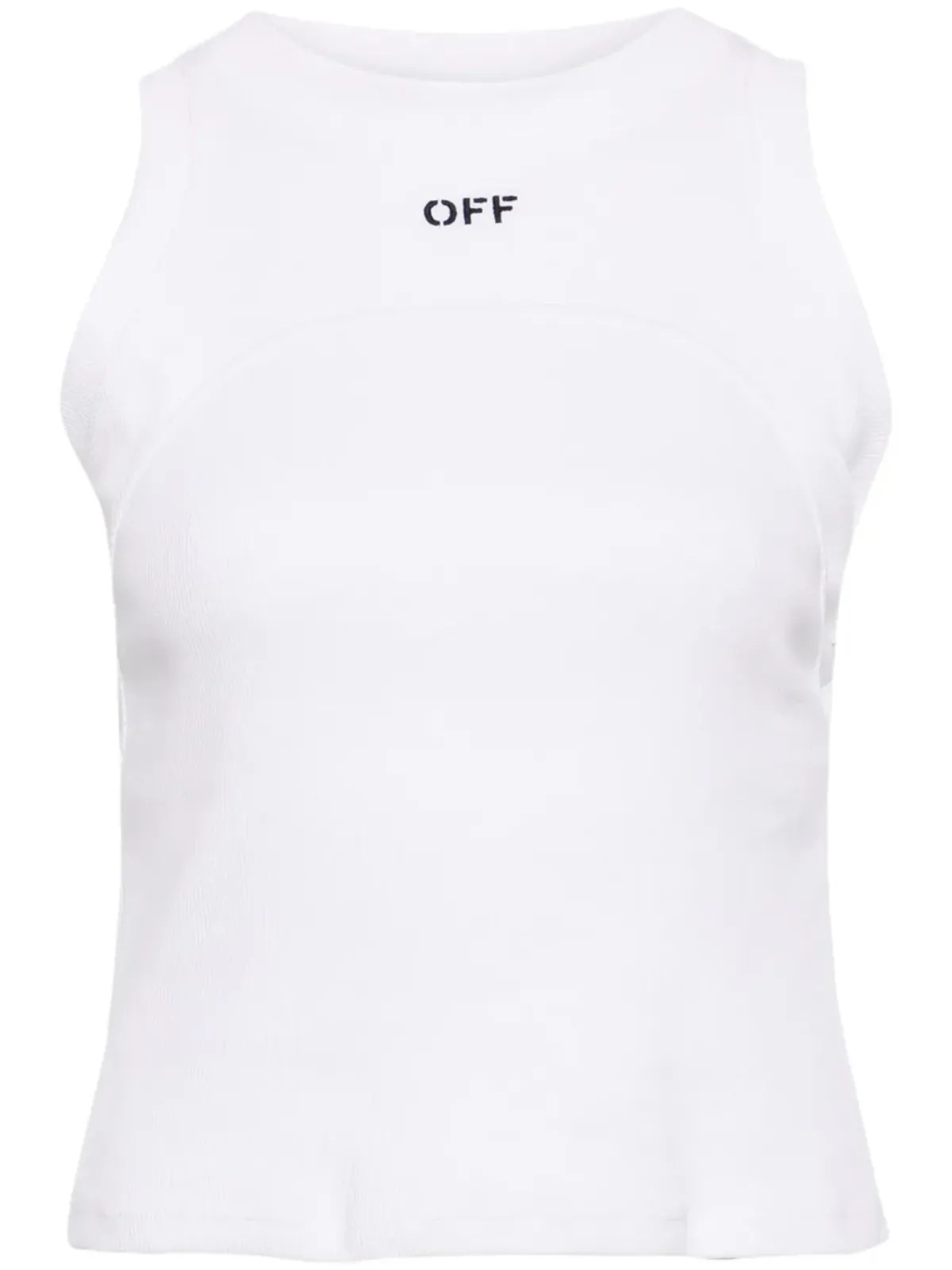 Off-White エンブロイダードロゴ入りリブニットタンクトップ - 画像1