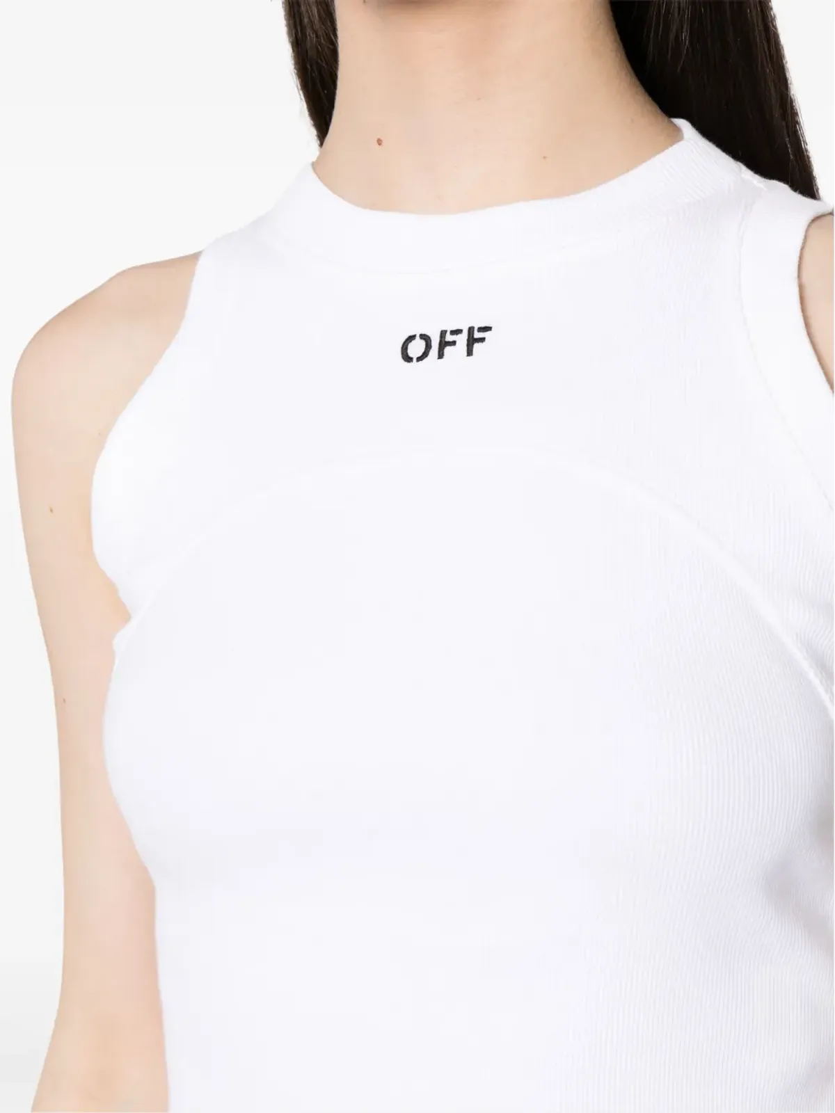 Off-White エンブロイダードロゴ入りリブニットタンクトップ - 画像5