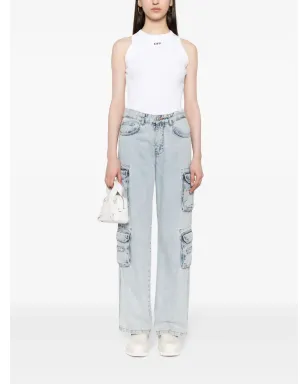 Off-White エンブロイダードロゴ入りリブニットタンクトップ - サムネイル2
