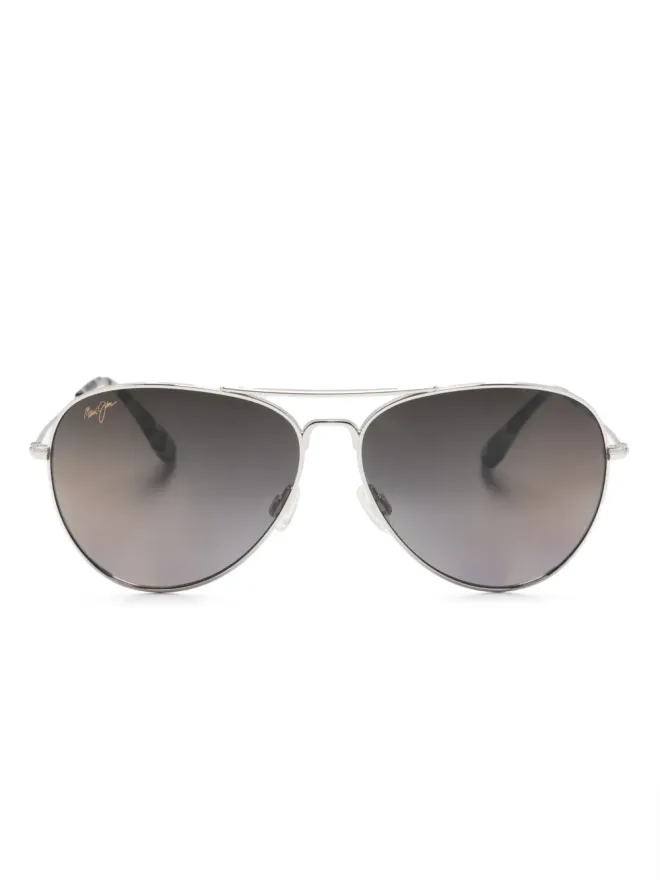 Maui Jim Maui Jim Mavericks ダブルグラデーションレンズ パイロットフレーム サングラス - Silverの商品画像
