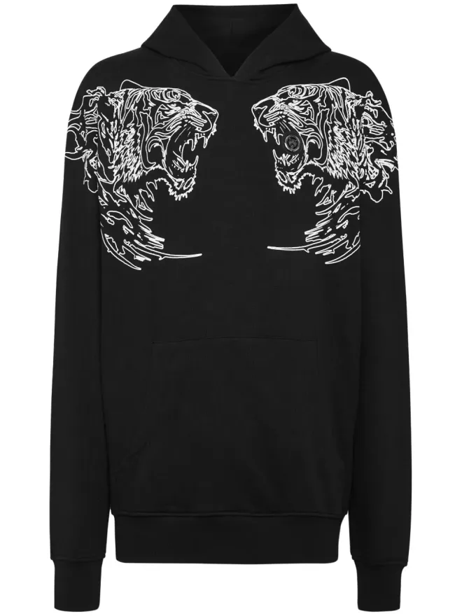Plein Sport Plein Sport タイガーロゴプリント コットン フーディーの商品画像