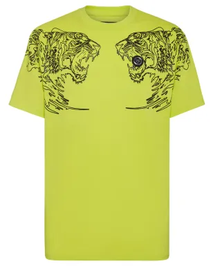 Plein Sport SSタイガー コットン Tシャツ - イエロー - サムネイル1