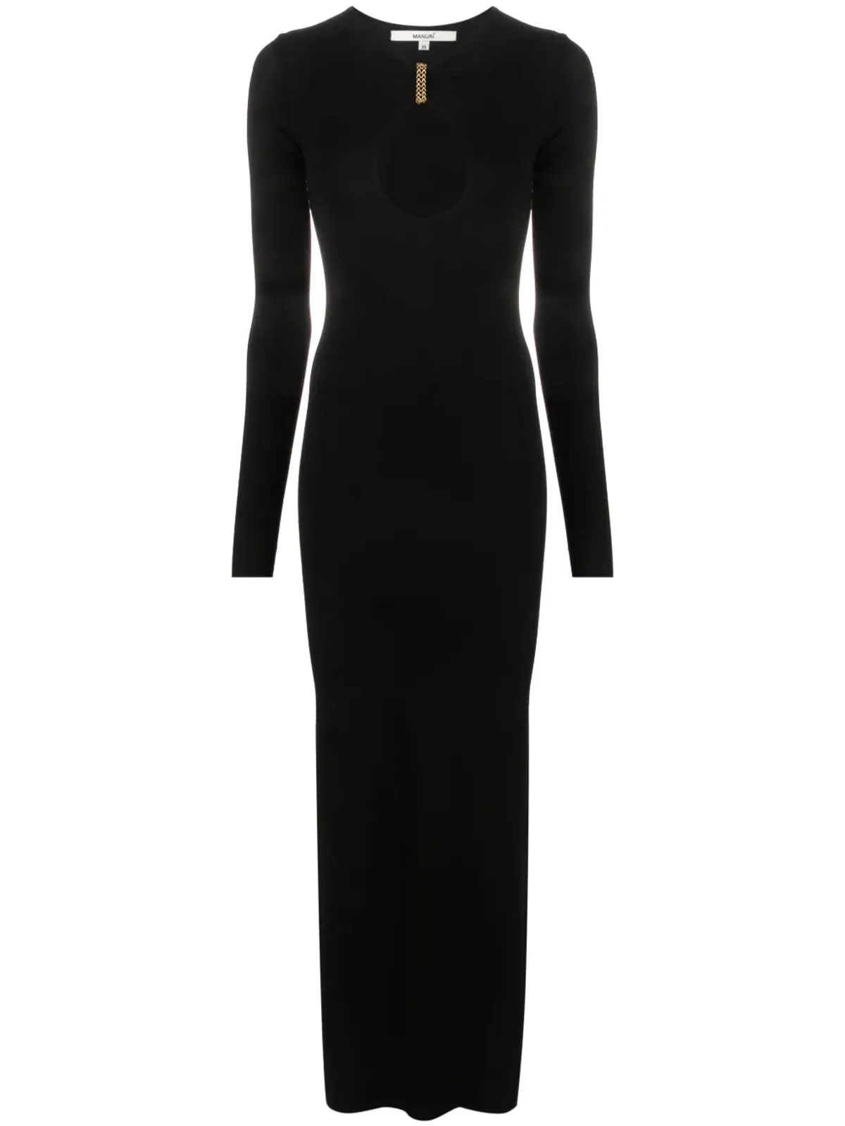 MANURÍ Mary Jean chain-link maxi dress - Black - 画像1