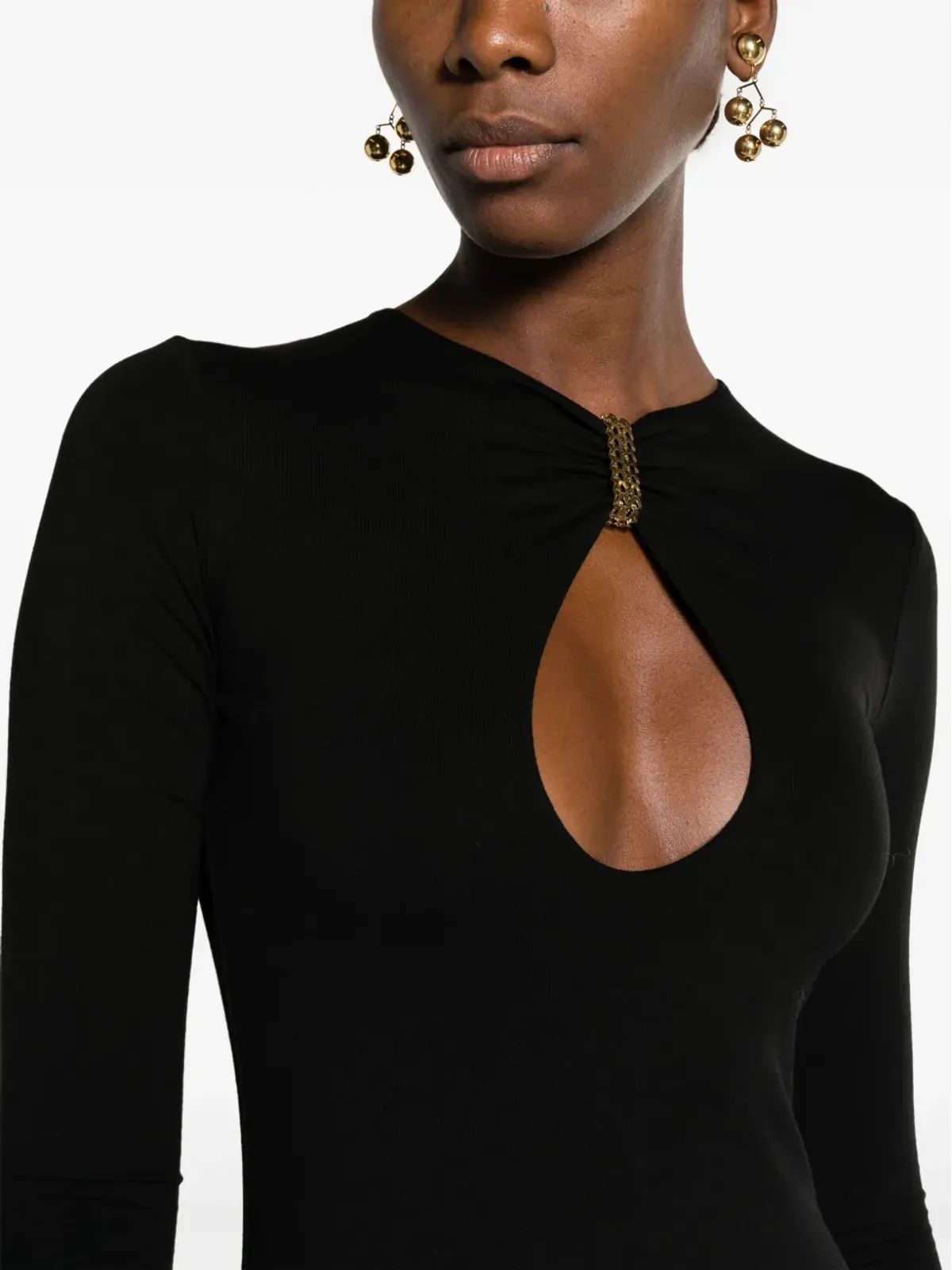 MANURÍ Mary Jean chain-link maxi dress - Black - 画像5
