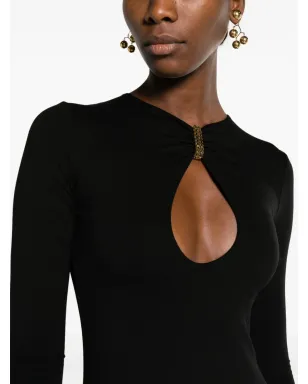 MANURÍ Mary Jean chain-link maxi dress - Black - サムネイル5