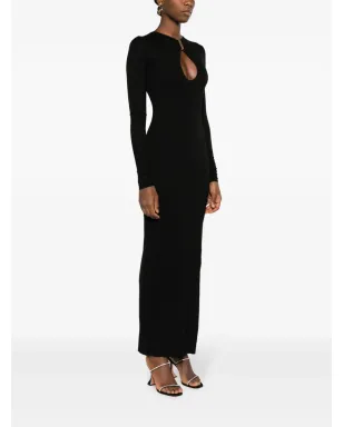 MANURÍ Mary Jean chain-link maxi dress - Black - サムネイル3