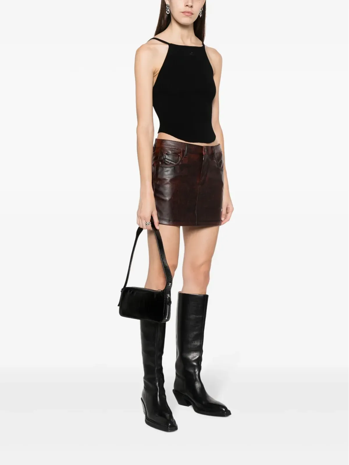 Courrèges One Racer レザーショルダーバッグ - 画像2