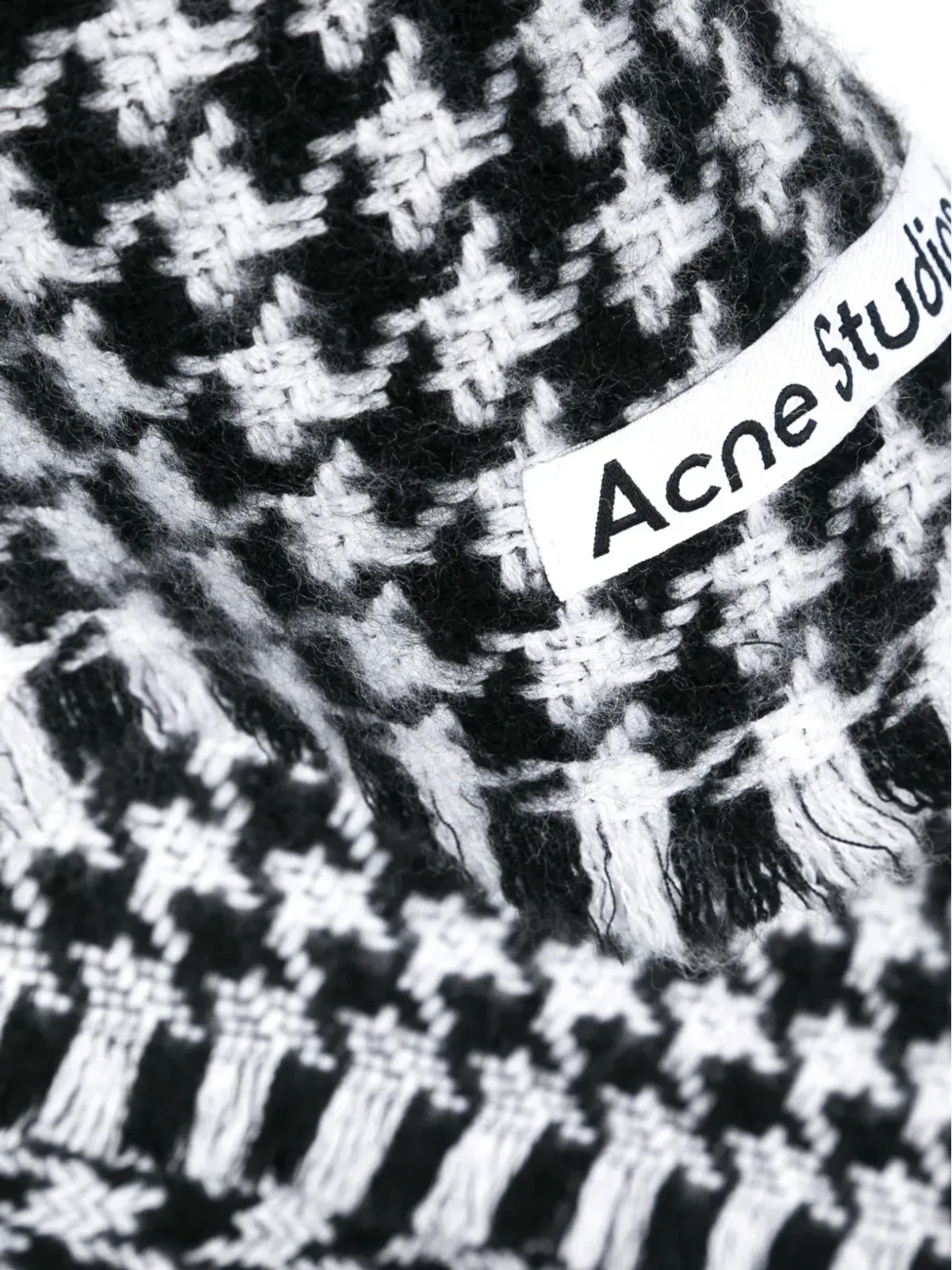 Acne Studios ハウンドトゥース ウール スカーフ - ブラック - 画像3