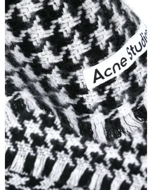 Acne Studios ハウンドトゥース ウール スカーフ - ブラック - サムネイル3