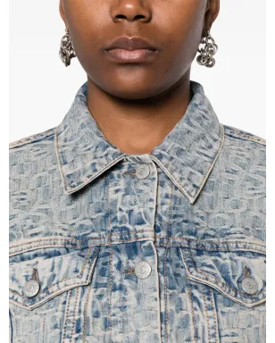 Acne Studios モノグラムジャカード デニムジャケット - ブルー - サムネイル5