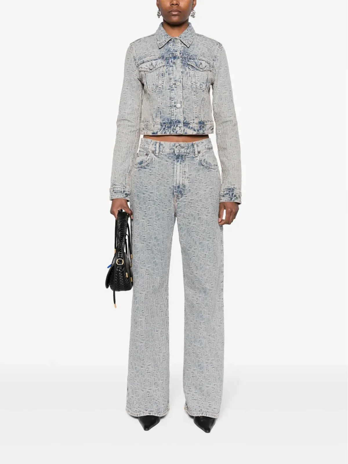 Acne Studios モノグラムジャカード デニムジャケット - ブルー - 画像2