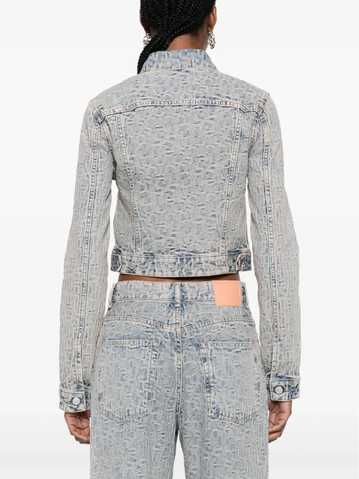 Acne Studios モノグラムジャカード デニムジャケット - ブルー - 画像4