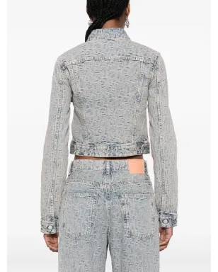 Acne Studios モノグラムジャカード デニムジャケット - ブルー - サムネイル4