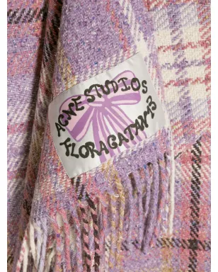 Acne Studios plaid knitted scarf - Purple - サムネイル3