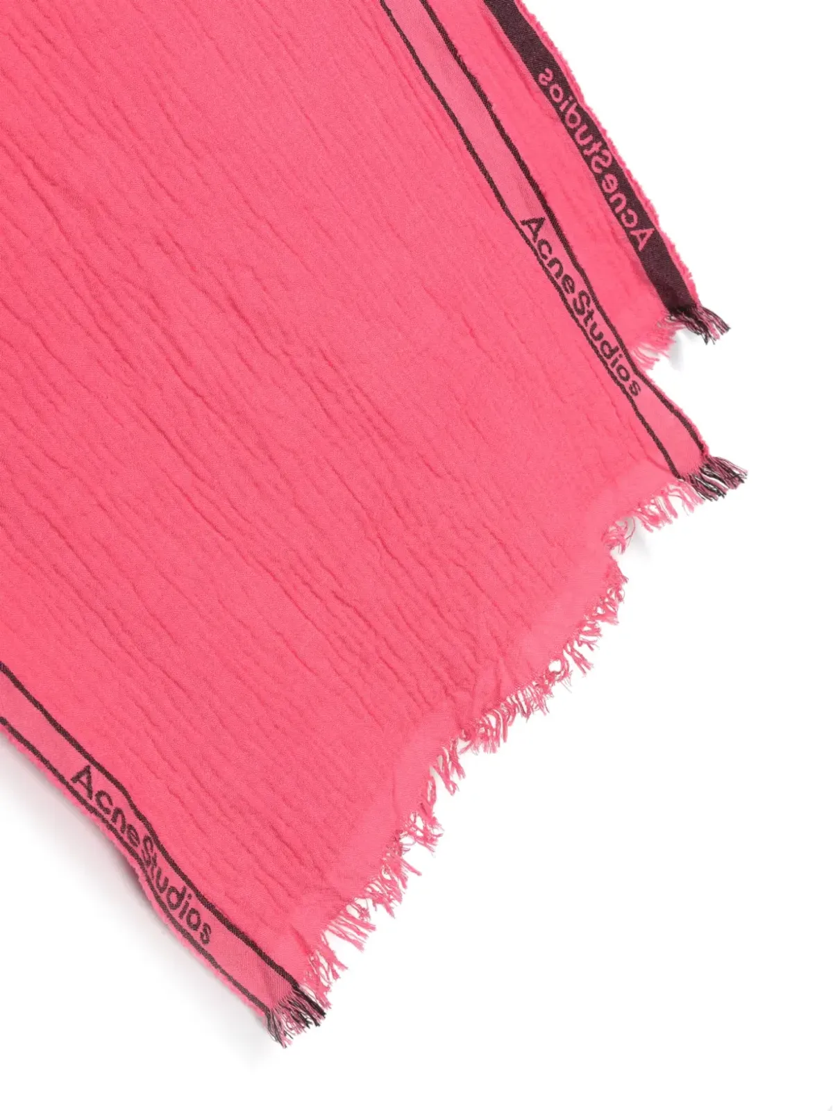 Acne Studios ジャカードロゴ シアサッカー スカーフ - ピンク - 画像3