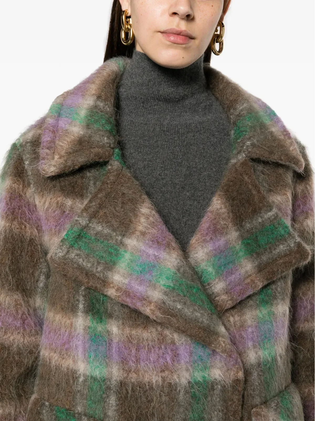 Smythe ブランケットカー チェック柄 ダブルブレストコート - 画像5
