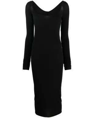 Rick Owens Lilies ロングスリーブスクープネック ミディドレス - サムネイル1