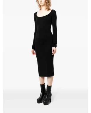 Rick Owens Lilies ロングスリーブスクープネック ミディドレス - サムネイル3