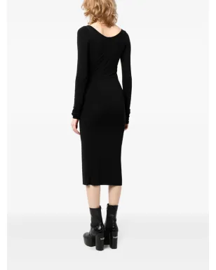 Rick Owens Lilies ロングスリーブスクープネック ミディドレス - サムネイル4
