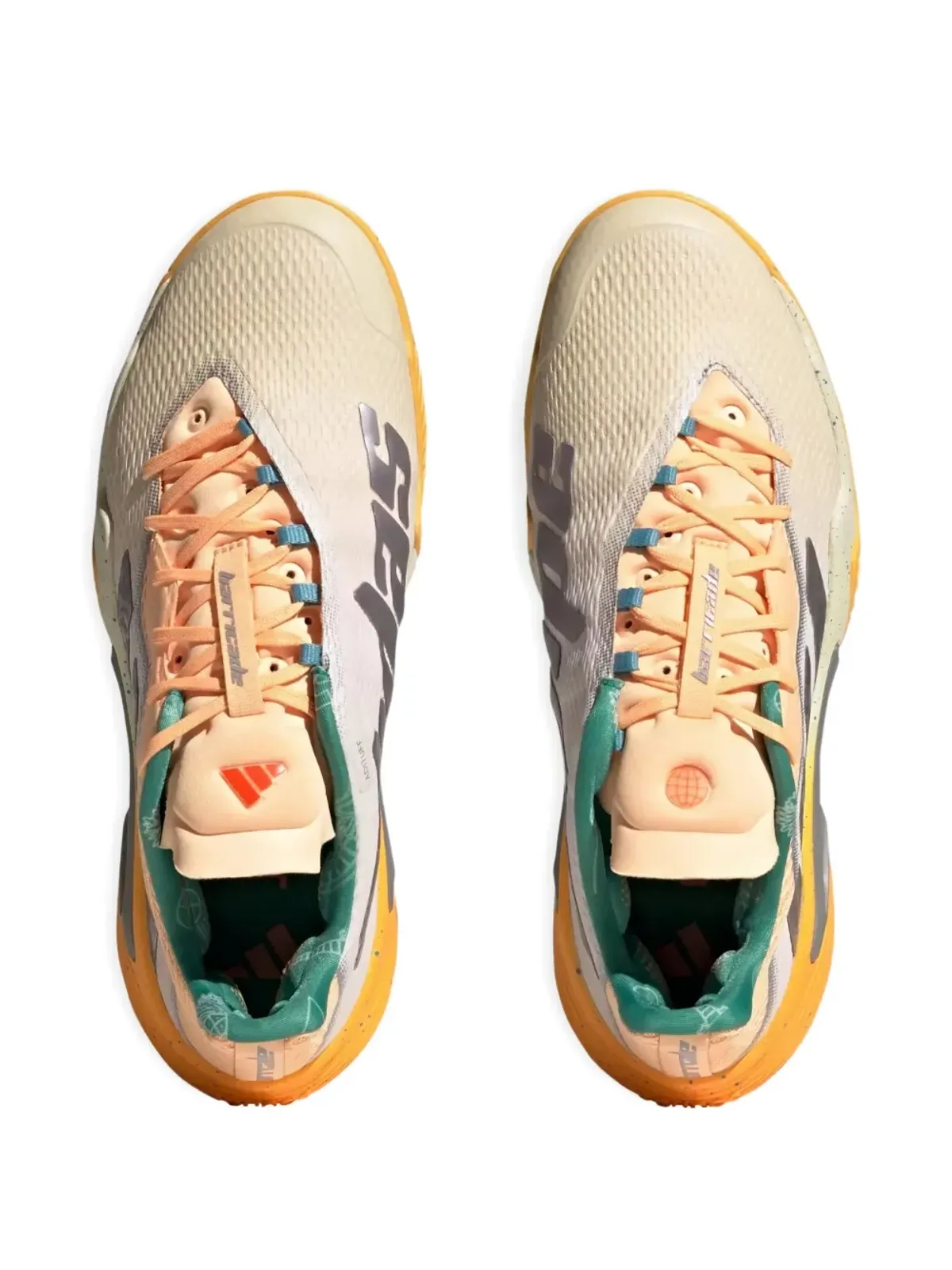 adidas Barricade ホワイト系/アシッドオレンジのスニーカー - イエロー - 画像3
