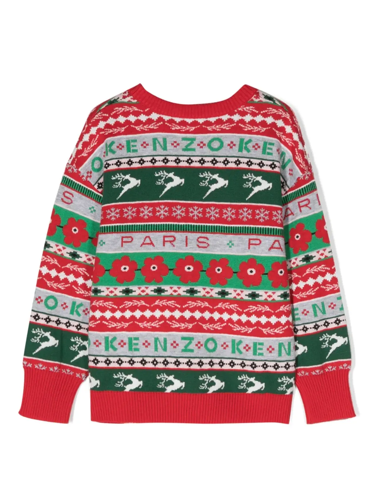 Kenzo Kids ホリデー ジャカード柄ニット - レッド - 画像2