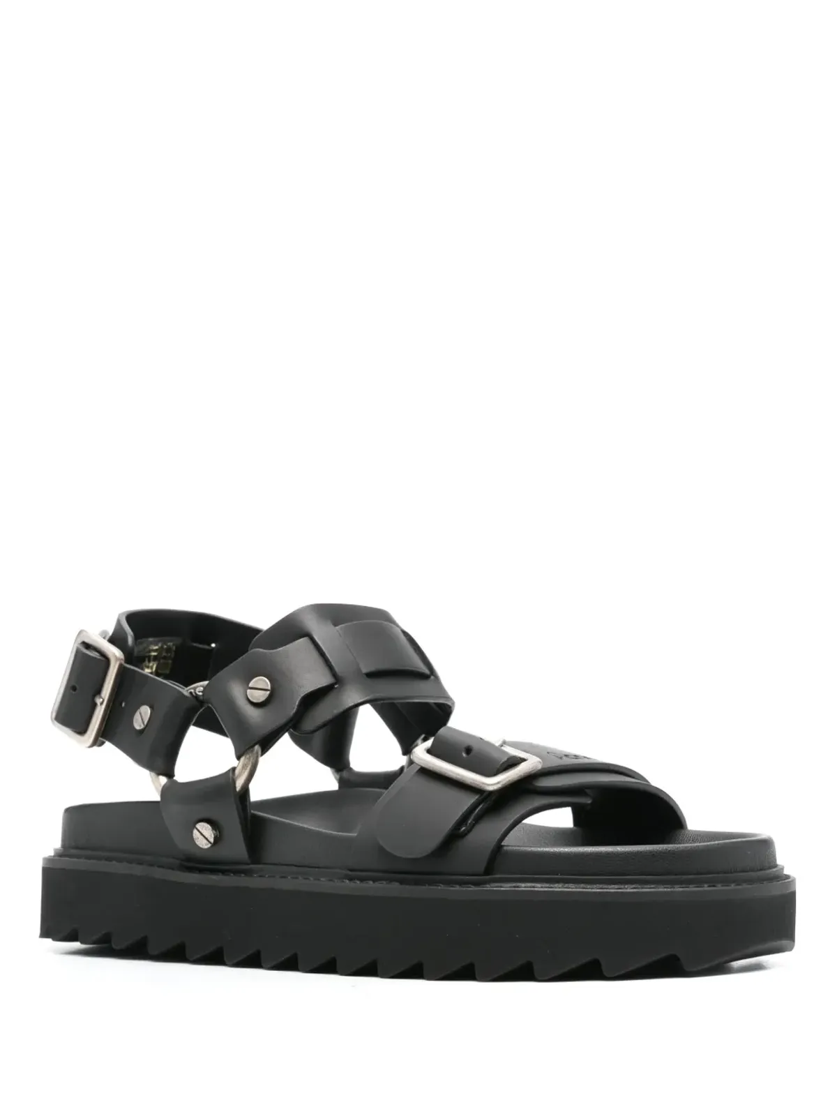 Acne Studios バックル留めレザーサンダル ブラック - 画像2